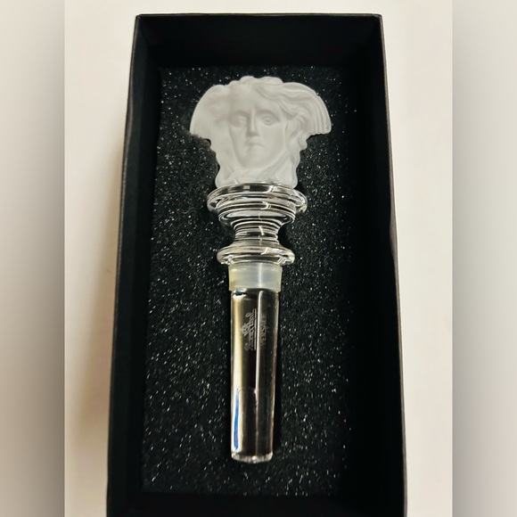 New in Box Versace Rosenthal Crystal Bottle Stopper Medusa Head on both sides - Picture 16 of 16